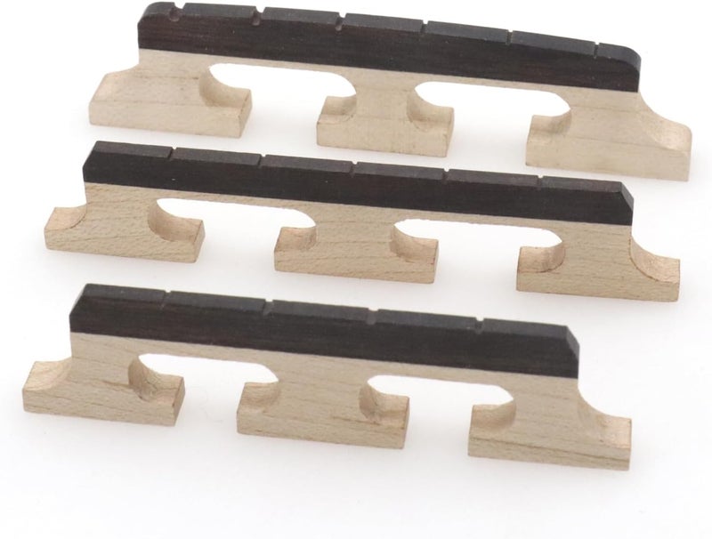 CashBeat 4-String Banjo Bridge - Premium Ebony and Maple Bridge for Banjolele, Universal Fit Banjo Parts Replacement, Enhanced Acoustic Resonance, Pack of 1 - Image 5